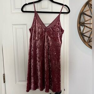 Xhilaration S pink velvet mini dress